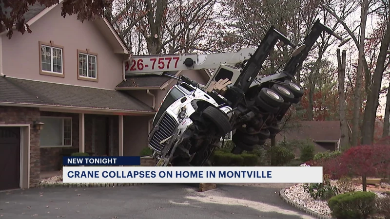 Story image: ‘Near-tragedy was averted.’ Tree service crane topples onto Montville home