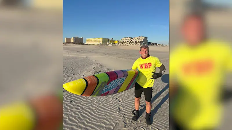 Story image: Jersey Proud: Jersey Shore lifeguard returns home to honor his dad