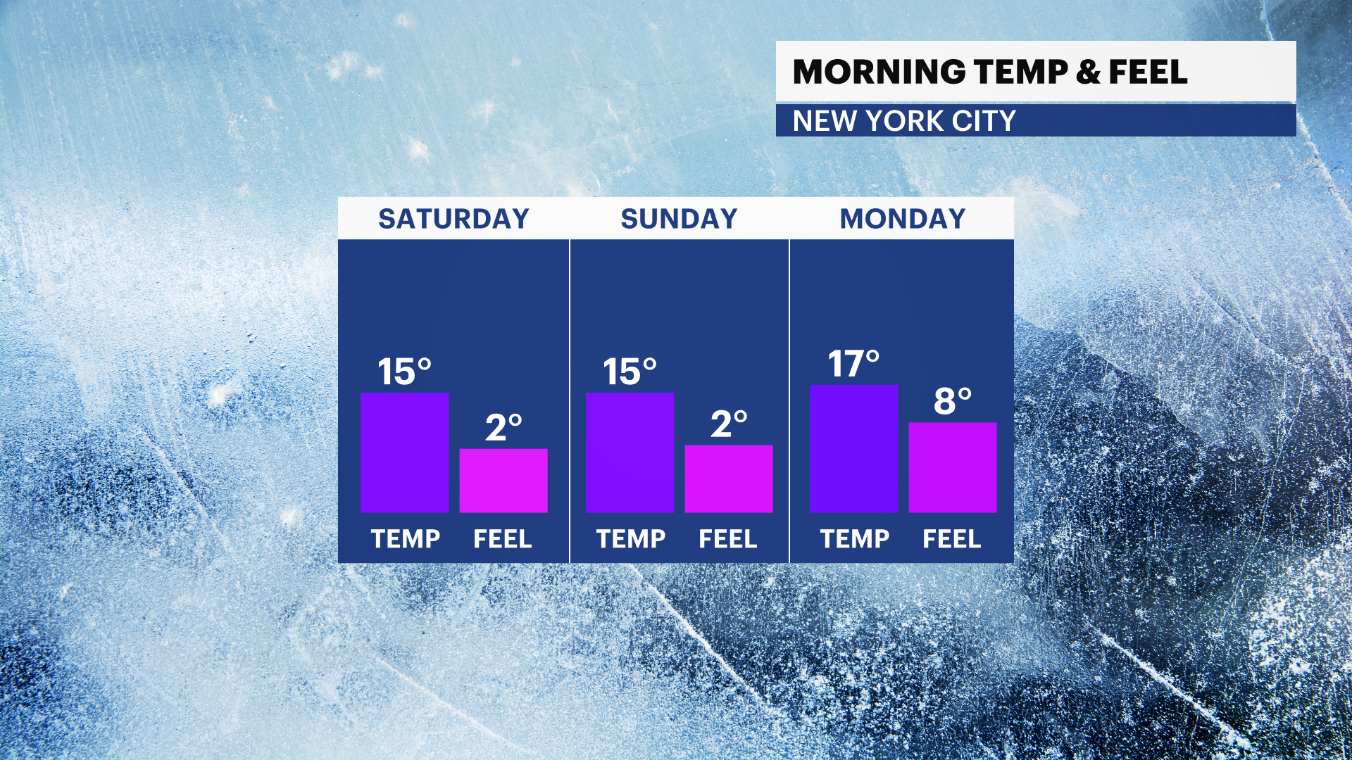 纽约市周五下午结束轻微降雪；周末寒冷危险。