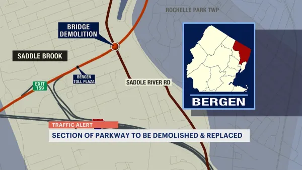 Section of parkway in Saddle Brook to be demolished and replaced