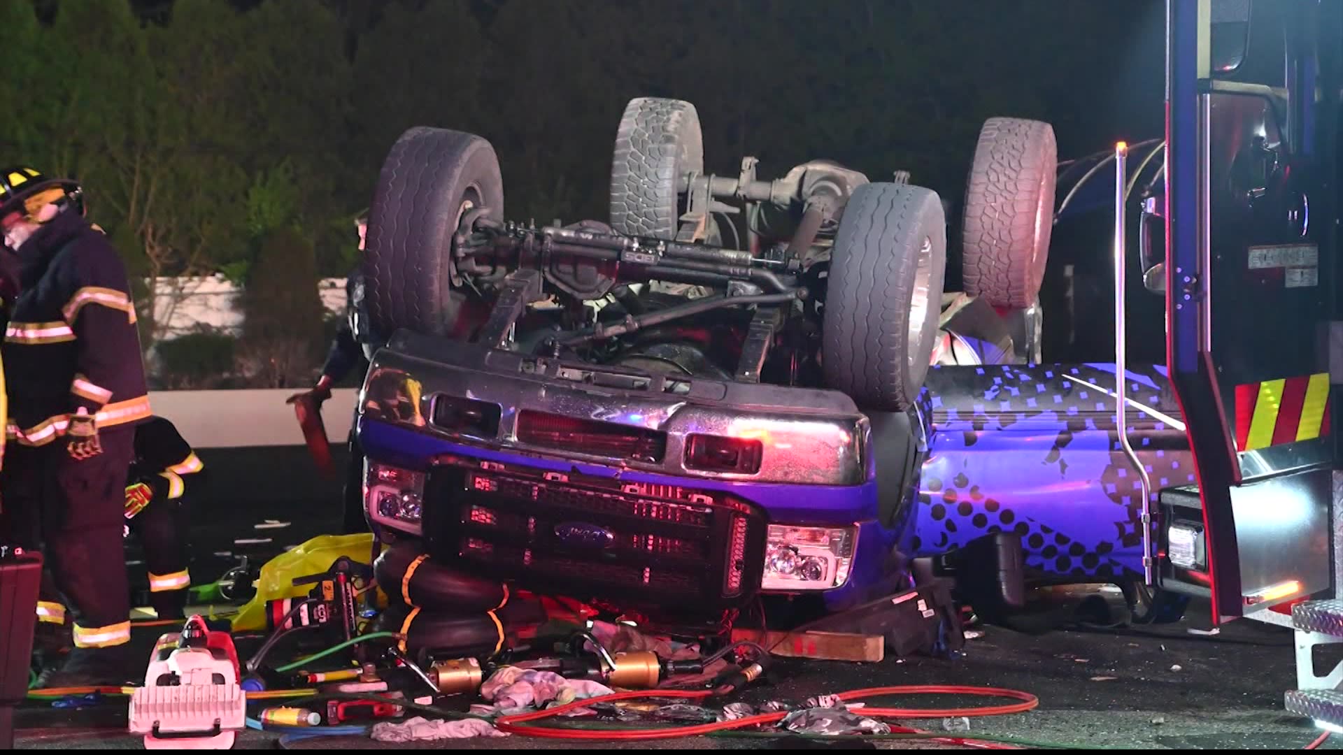 Police Car Flips In Overnight Commack Crash No Serious Injuries 2196