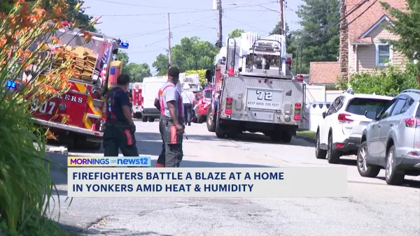 Yonkers firefighters battle blaze amid dangerous heat