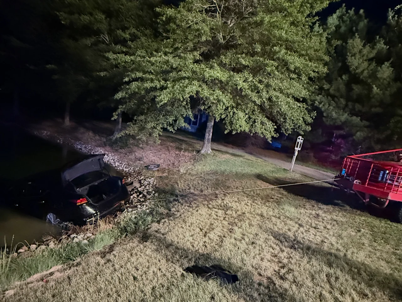 Car into lake