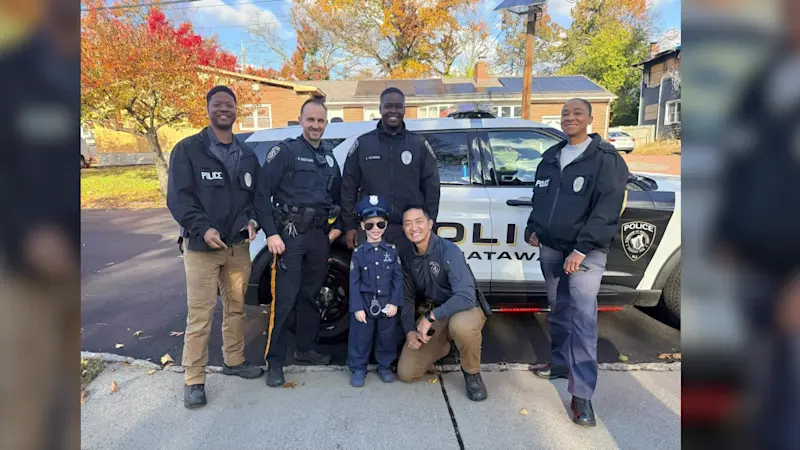 Story image: Jersey Proud: Piscataway boy has special visit with police officers