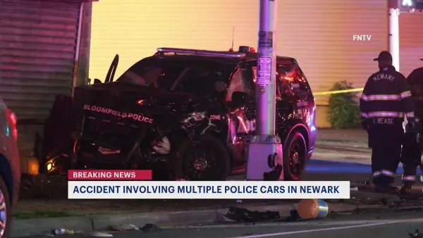 Multiple Bloomfield police cars totaled following Newark crash