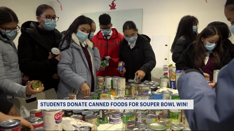 Story image: Bronx students celebrate 'Soup-er Bowl' delivering food to seniors