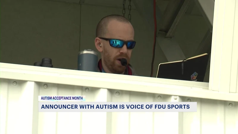 Story image: This NJ announcer with autism is the voice of sports at Fairleigh Dickinson University