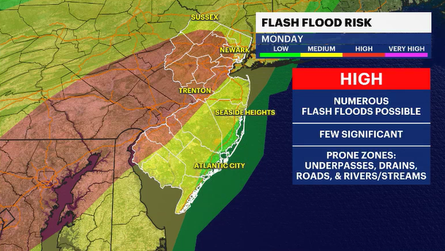 Story image: Storm Watch: Slow-moving storms will lead to flooding across parts of New Jersey