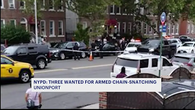 Story image: NYPD: 3 men sought after armed chain-snatching in Unionport