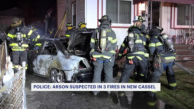 Story image: Police: Arson suspected in fires that damaged cars and houses in New Cassel