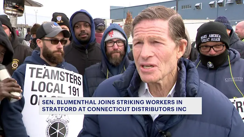 Story image: Teamsters on strike at Stratford's Connecticut Distributors Inc. 