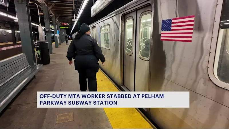 Story image: NYPD: Off-duty MTA subway cleaner stabbed on 5 train platform in Pelham Parkway