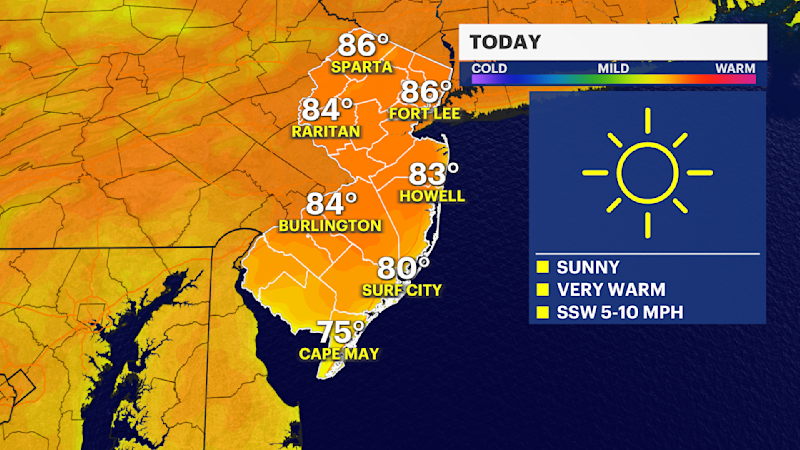 Story image: Warmer temps expected for the next few days in New Jersey