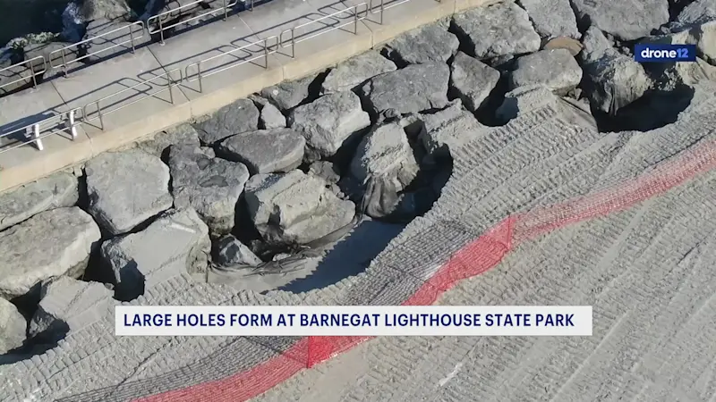 Story image: Dangerous holes form at Barnegat Lighthouse State Park