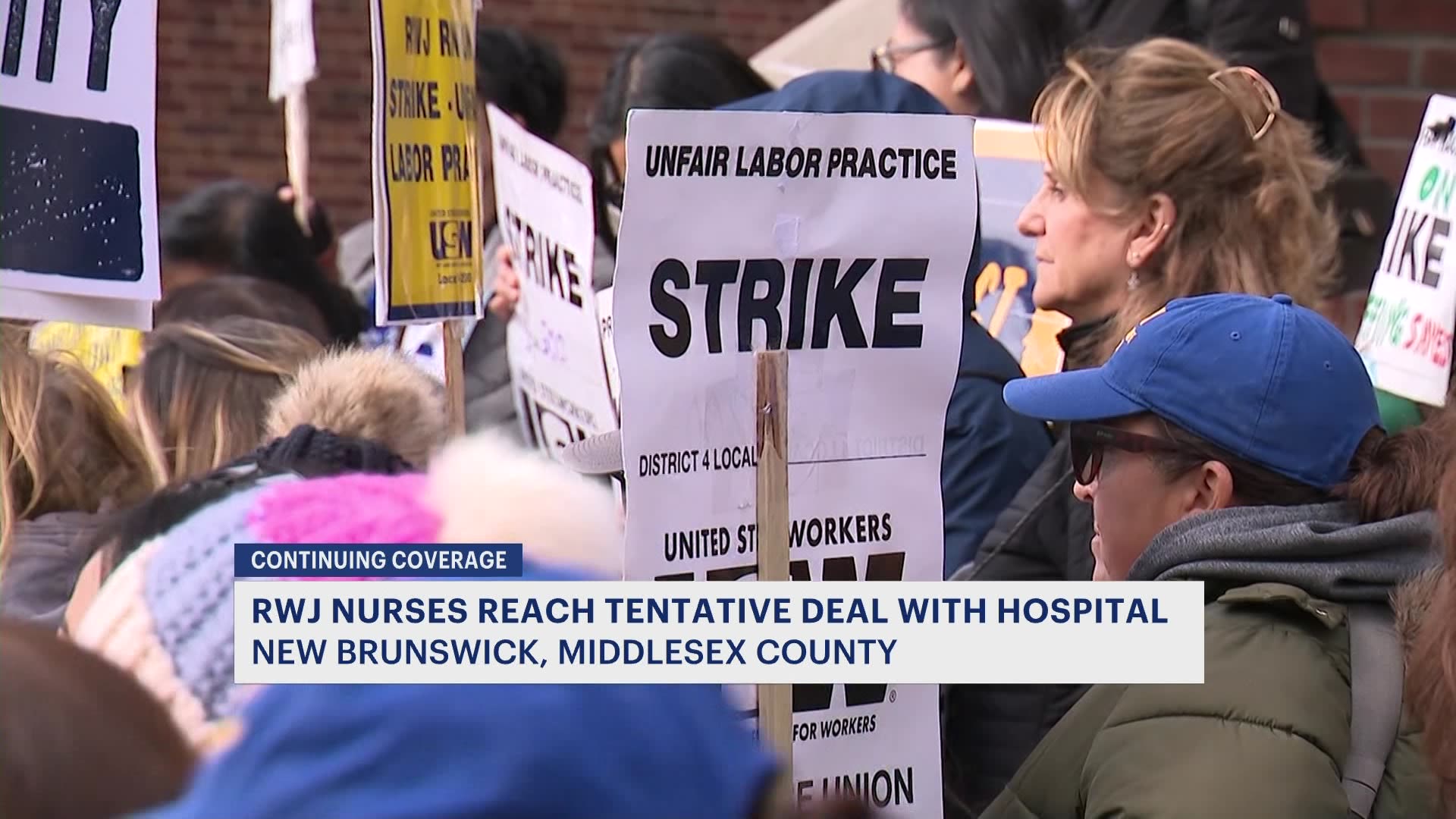 RWJ University Hospital nurses continue to strike as new contract