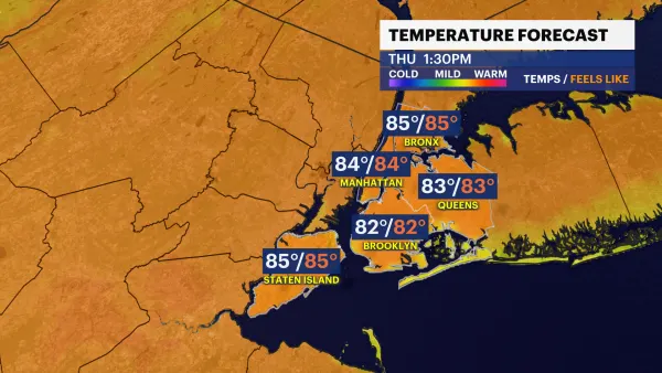 Mostly sunny and pleasant weather; tracking strong to severe thunderstorms for the Bronx