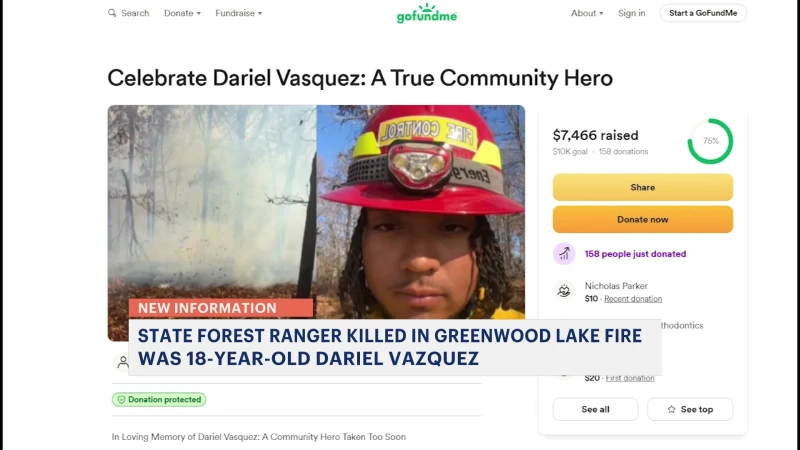 Story image: Officials identify state forest ranger who died battling Greenwood Lake wildfire