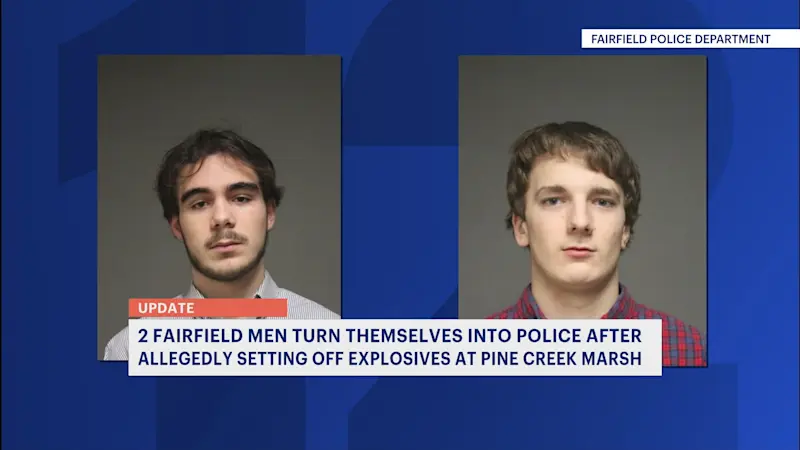 Story image: Fairfield police: 2 men arrested after blowing up 3 homemade explosives