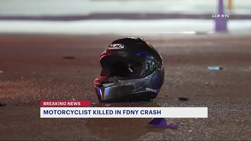 Story image: NYPD: FDNY truck fatally strikes motorcyclist in Marine Park