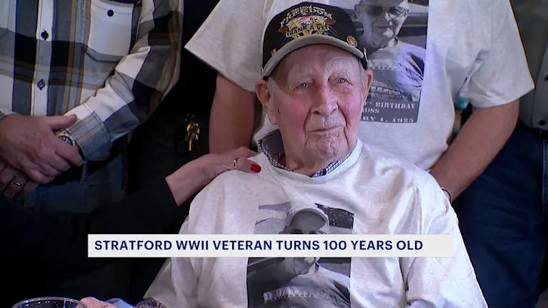 Story image: "It's just amazing." Stratford veteran celebrates 100th birthday.