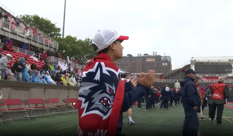 Story image: ‘Seawolf for life.’ Teen with spina bifida joins Stony Brook University football team through special program