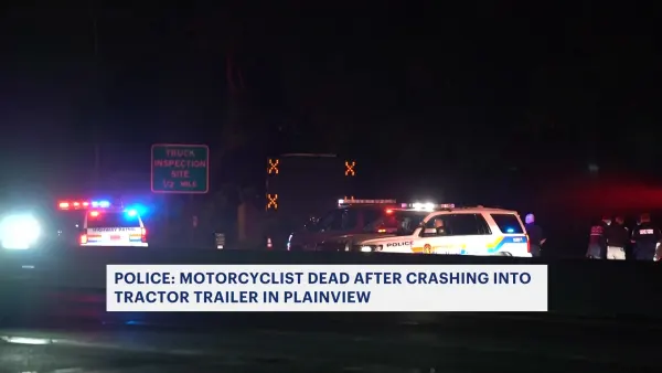 Nassau police: Motorcyclist killed in rear-end crash on LIE in Plainview