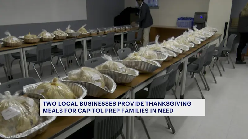 Story image: Local businesses donate Thanksgiving meals to Bridgeport families in need