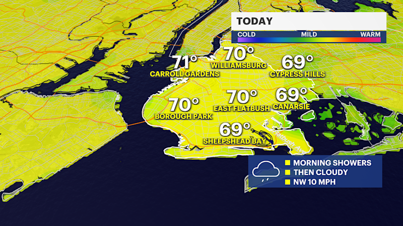 Story image: STORM WATCH: Cloudy, rainy start followed by clear and cooler conditions in Brooklyn
