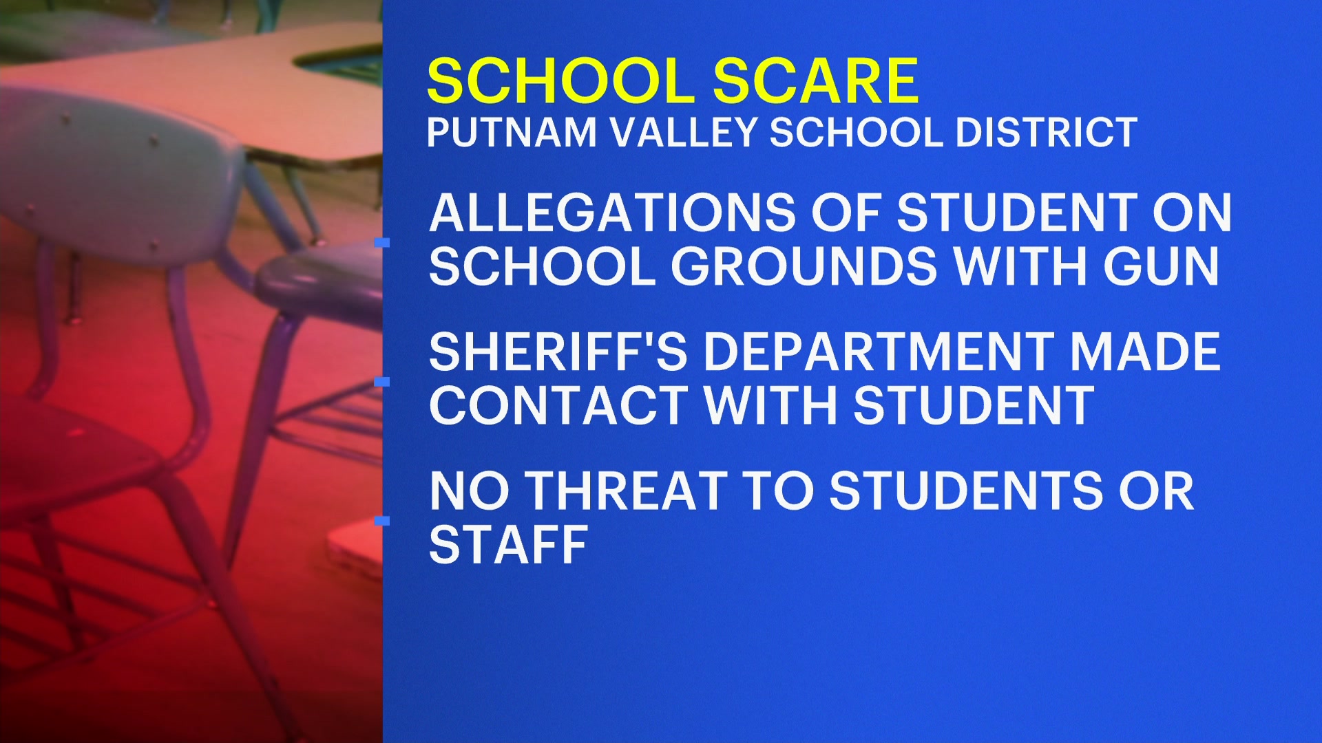 Putnam Valley School District deemed safe after allegations of student with gun