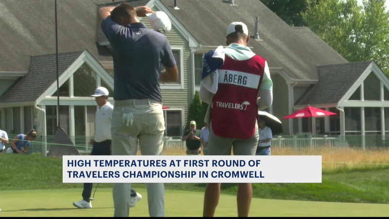 Story image: 'You sweat just standing still.' Fans battle hot temps during 1st round of PGA Tour Travelers Championship in Cromwell
