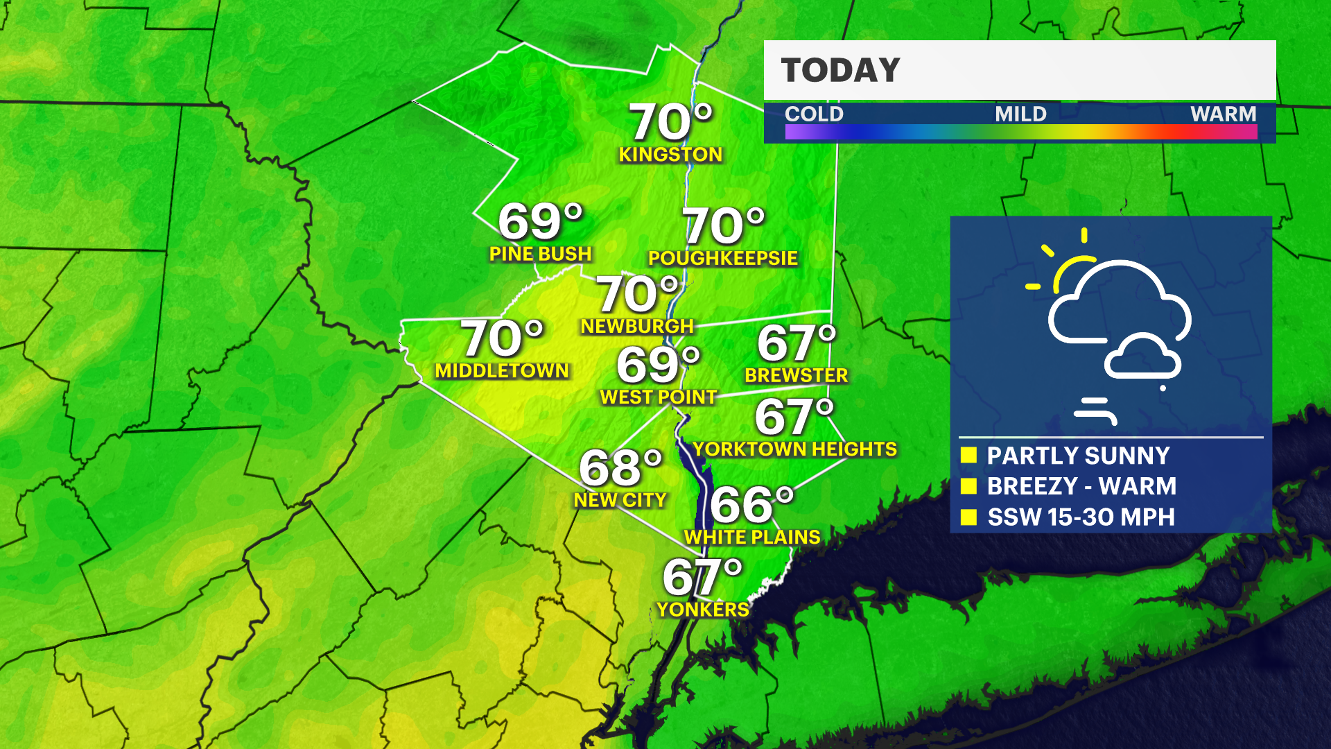 Breezy and warm today ahead of a summer-like start to Easter weekend