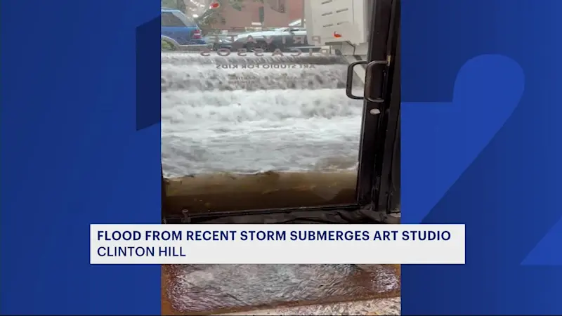 Story image: Must-see video: Flooding video in Clinton Hill causes damage to art studio