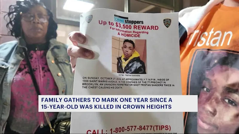 Story image: Community gathers to honor 15-year-old killed 1 year ago in Crown Heights