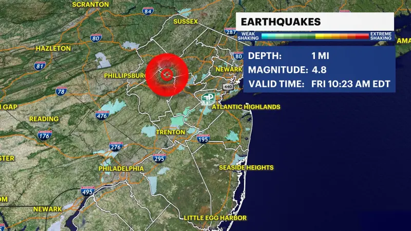 Story image: Long Islanders rattled again by 4.0 magnitude aftershock centered in New Jersey 