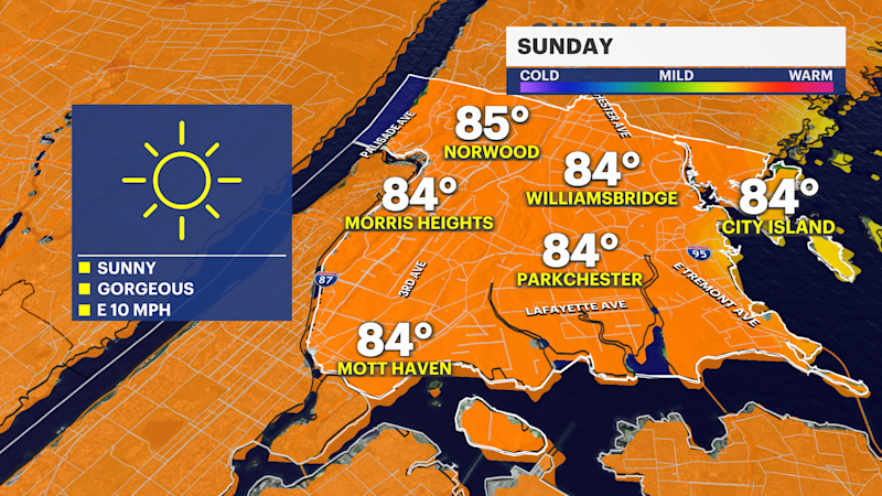 Story image: Picture-perfect Sunday in The Bronx ahead of pleasant week