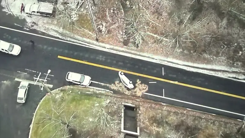 Story image: Car overturns in Hillcrest crash