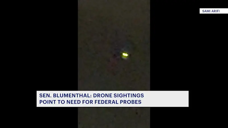 Story image: Blumenthal pushes for federal agencies to probe mysterious drone sightings over region