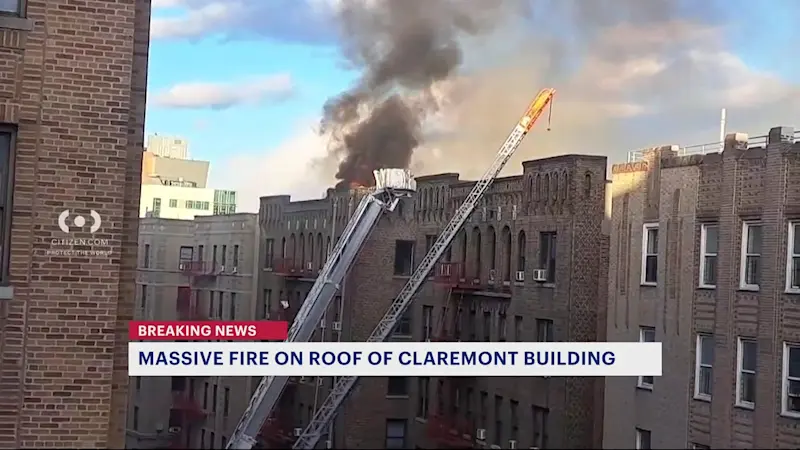 Story image: Body found after massive four-alarm fire tears through Claremont apartment building
