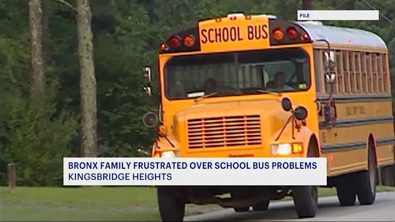 Story image: Bronx family frustrated over long school bus rides and tardy transportation