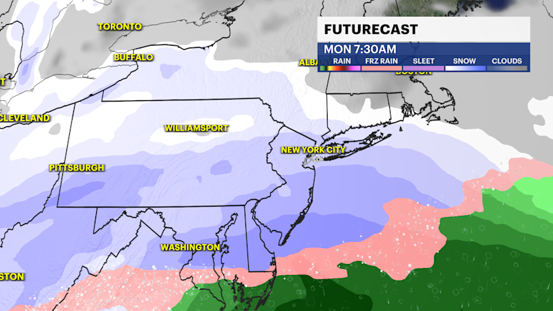 Story image: Tracking Monday snow chances
