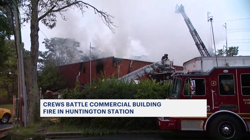 Story image: Fire rips through commercial building in Huntington Station