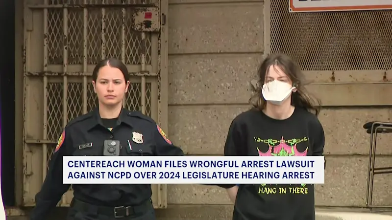Story image: Centereach woman files lawsuit against Nassau police over 2024 arrest at Legislature hearing