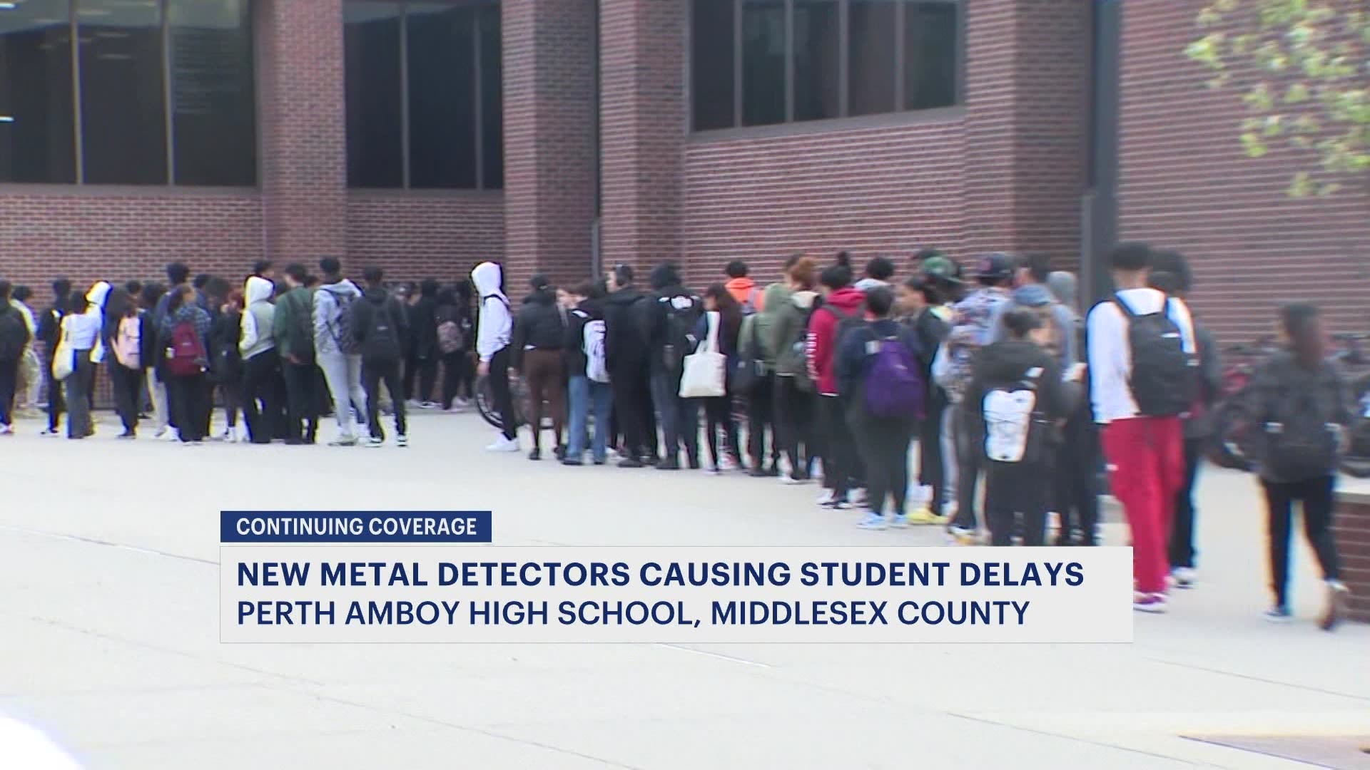 New Perth Amboy High School metal detectors causing long lines, delays