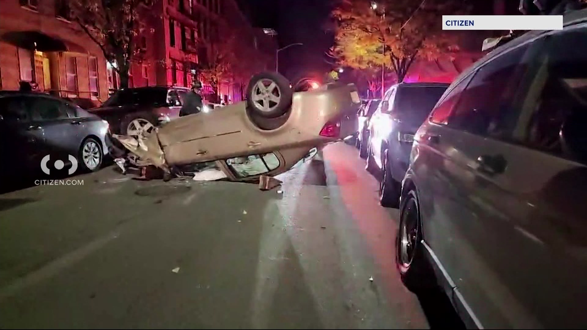 FDNY: Car overturns in Greenpoint crash; 1 person injured