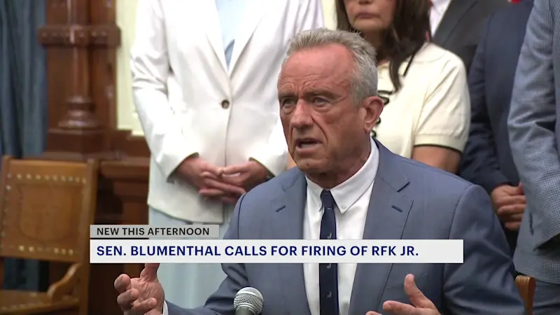 Story image: Sen. Blumenthal says RFK Jr. 'ought to be fired' amid turmoil at CDC