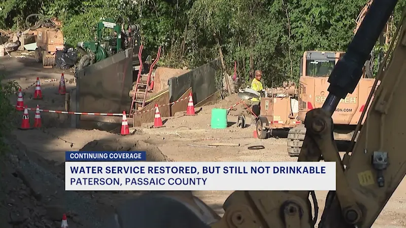 Story image: Normal water pressure returns since 11 days after Paterson water main break; boil water advisory remains for some