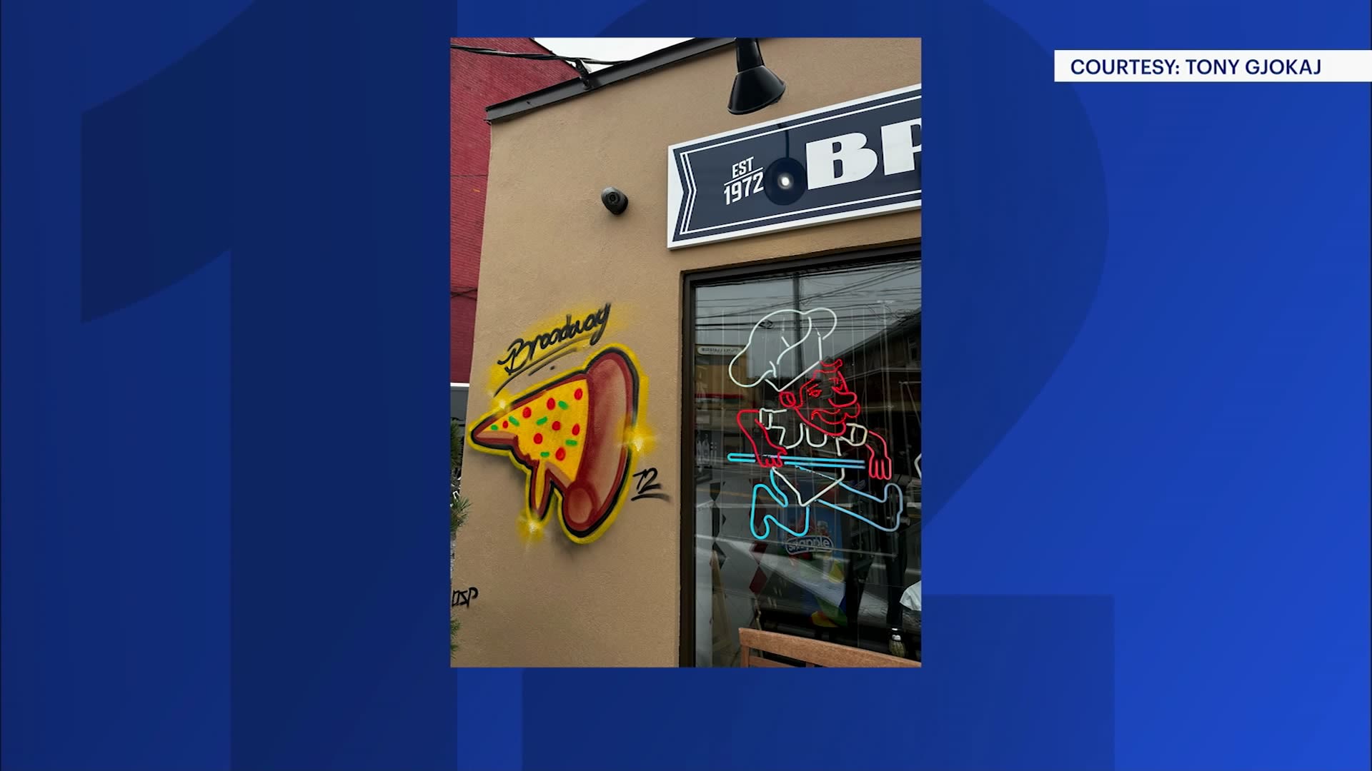'Pizza Banksy' strikes twice in Westchester, latest tag at Broadway ...