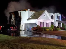 Massive fire destroys Monroe Township home