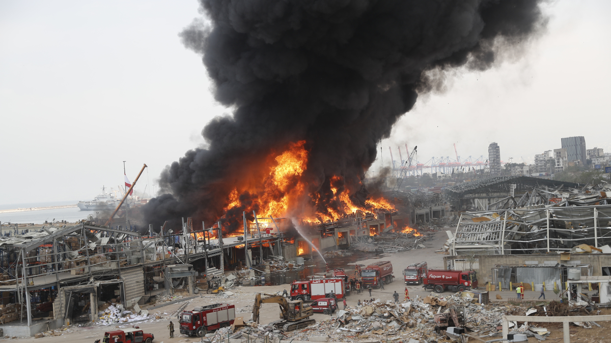 Huge Fire Breaks Out at Beirut Port a Month After Explosion